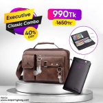 Men's Pu Leather Shoulder Bag (Chocolate color)