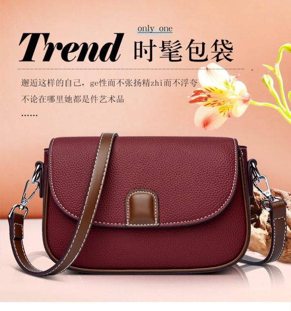 PU Leather Handbags Women Fashion Crossbody Bags (Maroon color)