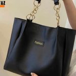 Signature Classic shoulder women's tote bags(Black)