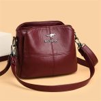 3 Layers Luxury Messenger Cross body Bags Maroon